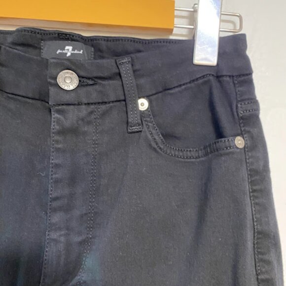 7 For All Mankind High Rise Black Women's Skinny Jeans Size 27 - Picture 11 of 15